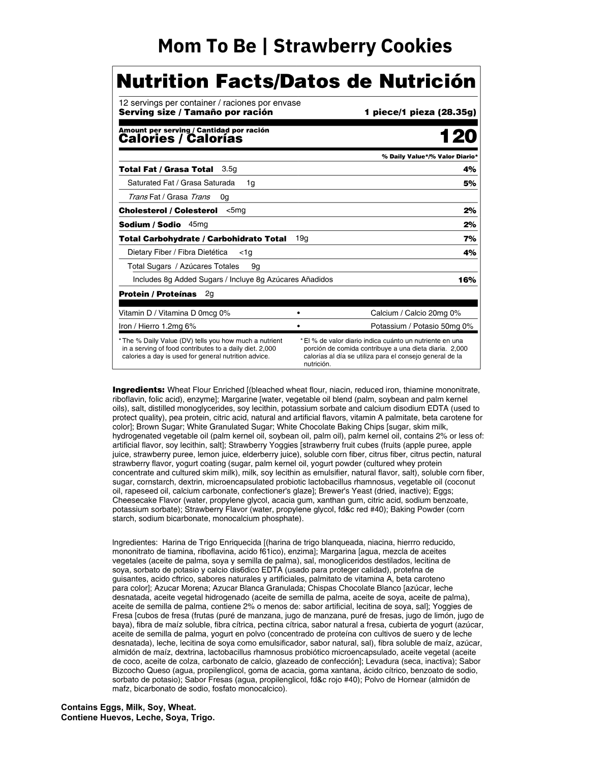 Mom To Be Cookies | Strawberry Cheesecake